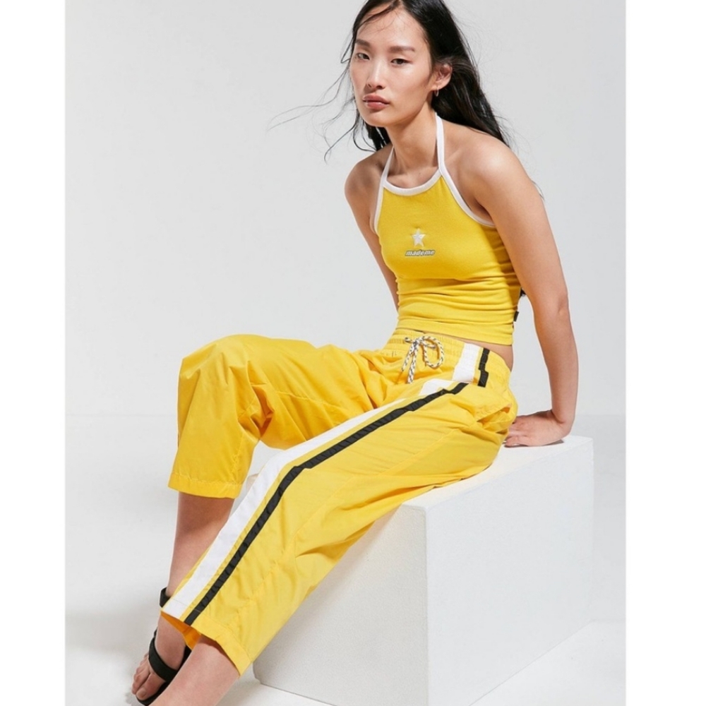 Converse x MadeMe 90s Inspired Halter Top Yellow White Women's Large